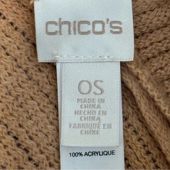 Chico’s Super Soft Camel Beige Sweater Poncho One Size - Picture 5 of 10